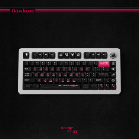 Set de Keycaps Wukds Stranger Things Hawkins | PBT | ANSI | 172 Teclas